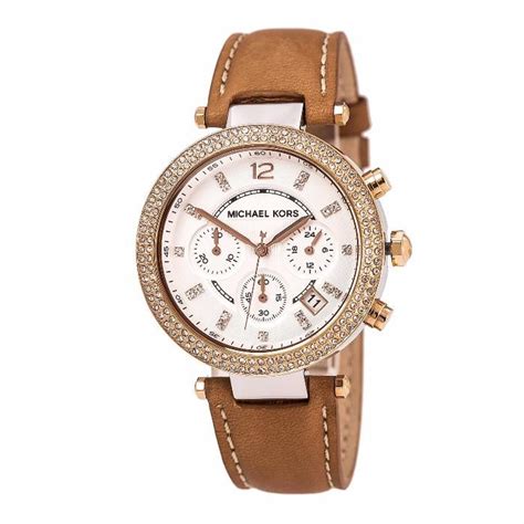 Michael Kors MK5633 Women's Chronograph White Dial Tan 